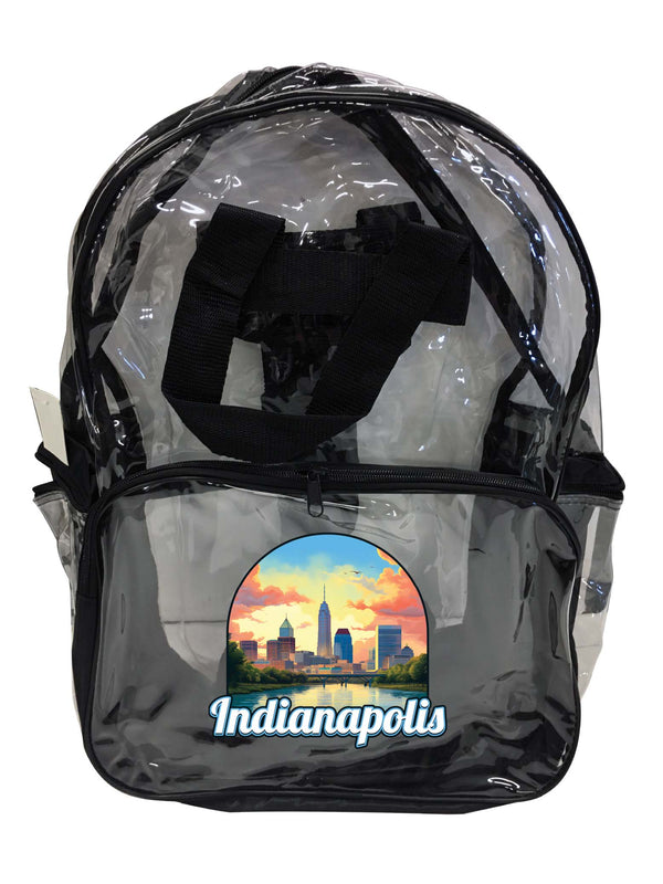 Indianapolis Indiana Design B Souvenir Clear View Backpack