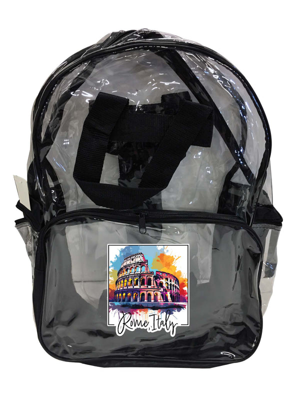 Rome Italy Design A Souvenir Clear View Backpack