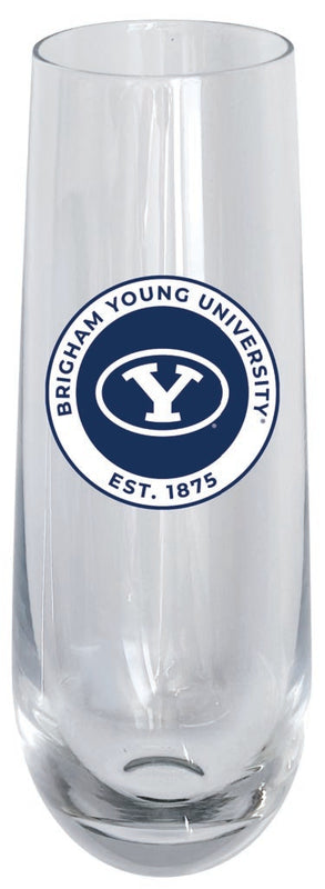 Brigham Young Cougars 10oz Stemless Flute Officially Licensed Collegiate Product 4-Pack