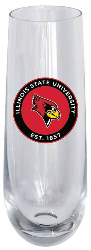 Illinois State Redbirds 10oz Stemless Flute Officially Licensed Collegiate Product 2-Pack