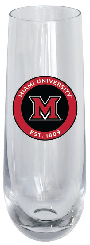 Miami University of Ohio 10oz Stemless Flute Officially Licensed Collegiate Product 4-Pack