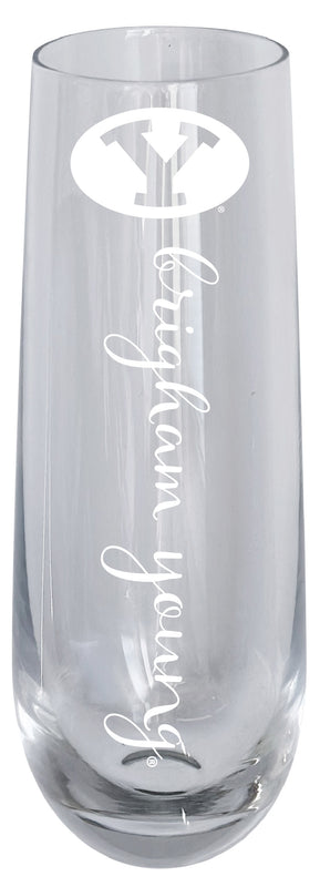 Brigham Young Cougars 10oz Engraved Champagne Flute Officially Licensed Collegiate Product Single