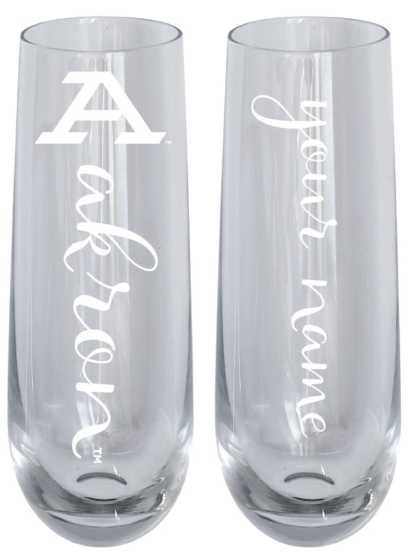 Akron Zips Customizable 10 oz Engraved Champagne Flute – Officially Licensed Product