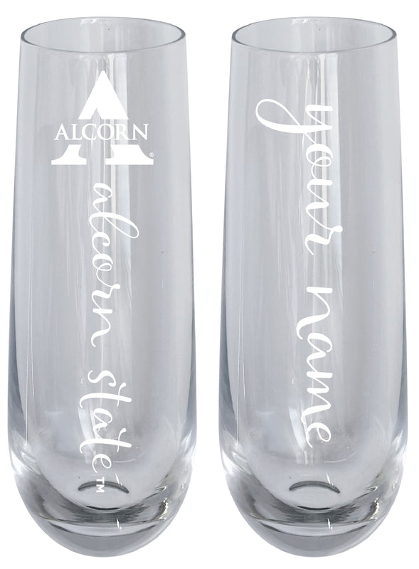 Alcorn State Braves Customizable 10 oz Engraved Champagne Flute – Officially Licensed Product