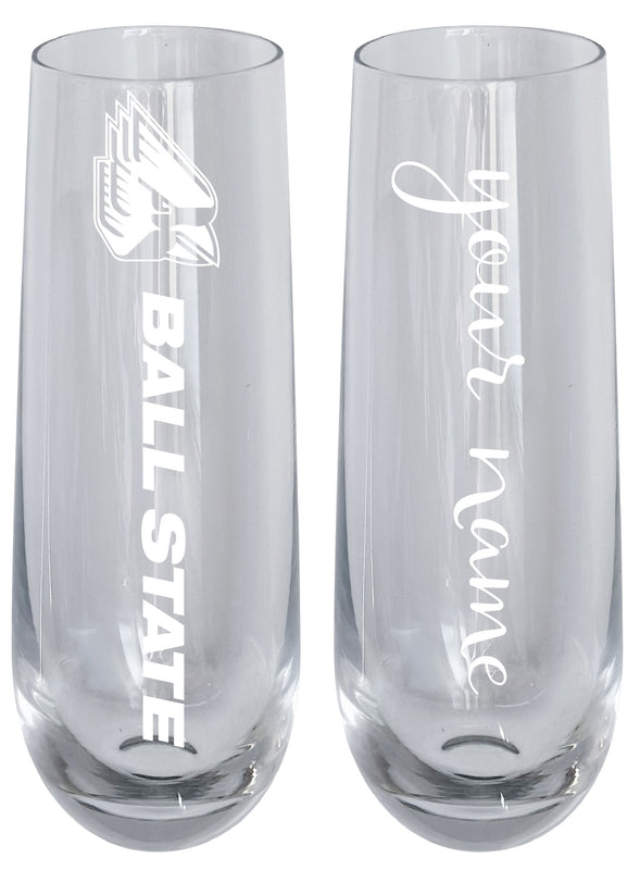 Ball State University Customizable 10 oz Engraved Champagne Flute – Officially Licensed Product