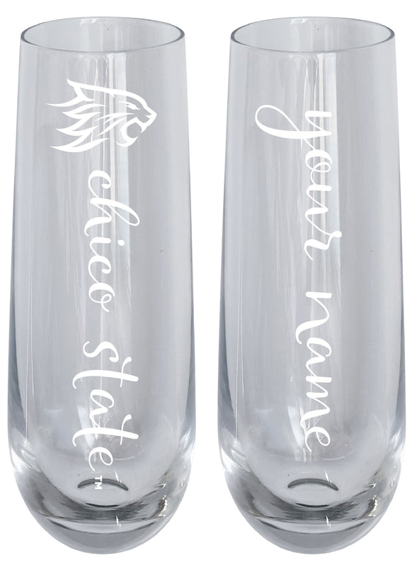 California State University, Chico Customizable 10 oz Engraved Champagne Flute – Officially Licensed Product