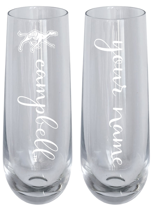 Campbell University Fighting Camels Customizable 10 oz Engraved Champagne Flute – Officially Licensed Product