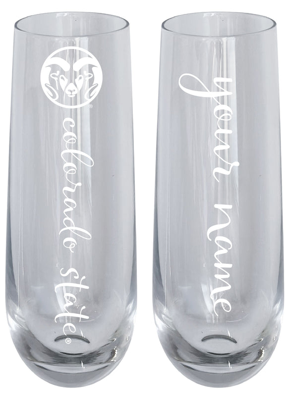 Colorado State Rams Customizable 10 oz Engraved Champagne Flute – Officially Licensed Product