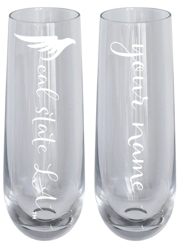 California State University Los Angeles Customizable 10 oz Engraved Champagne Flute – Officially Licensed Product