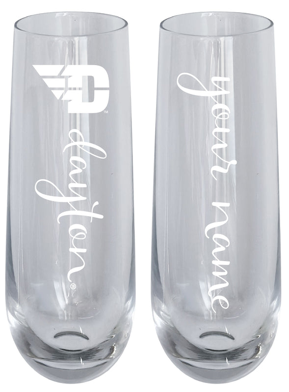 Dayton Flyers Customizable 10 oz Engraved Champagne Flute – Officially Licensed Product
