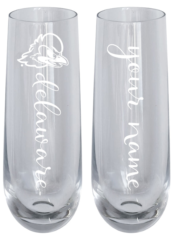 Delaware Blue Hens Customizable 10 oz Engraved Champagne Flute – Officially Licensed Product