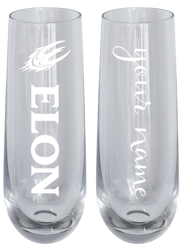Elon University Customizable 10 oz Engraved Champagne Flute – Officially Licensed Product