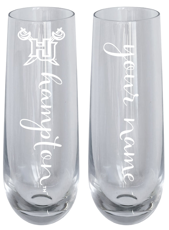 Hampton University Customizable 10 oz Engraved Champagne Flute – Officially Licensed Product