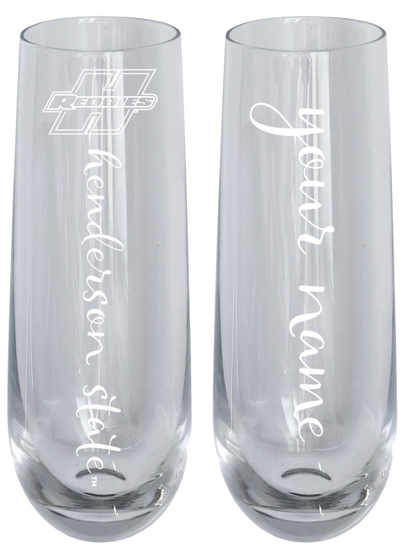 Henderson State Reddies Customizable 10 oz Engraved Champagne Flute – Officially Licensed Product