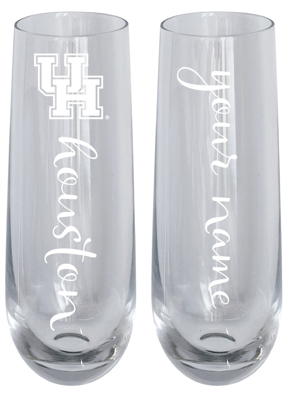 University of Houston Customizable 10 oz Engraved Champagne Flute – Officially Licensed Product