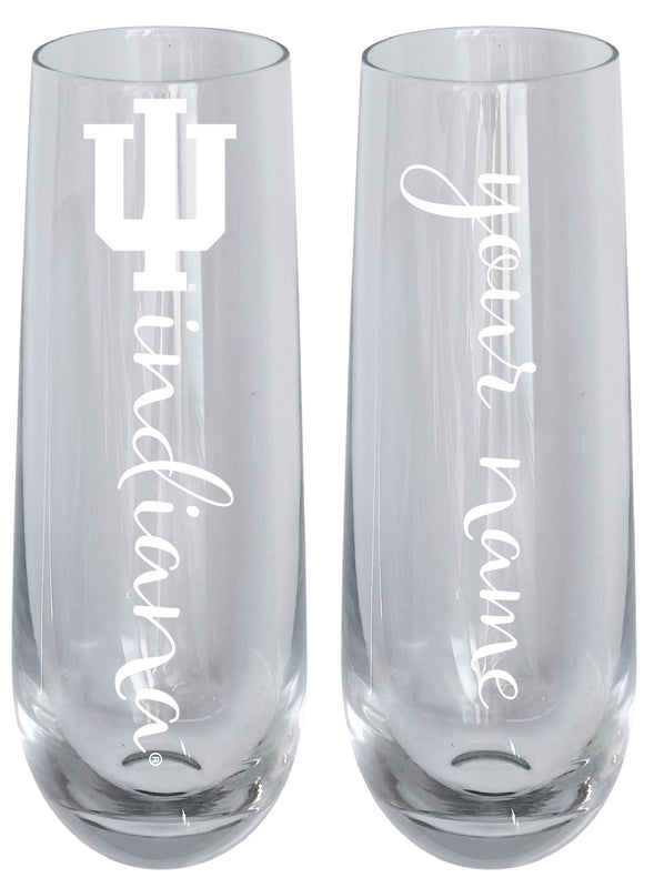 Indiana Hoosiers Customizable 10 oz Engraved Champagne Flute – Officially Licensed Product