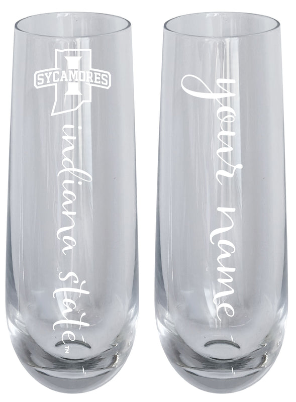 Indiana State University Customizable 10 oz Engraved Champagne Flute – Officially Licensed Product