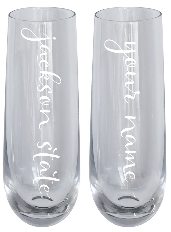 Jackson State University Customizable 10 oz Engraved Champagne Flute – Officially Licensed Product