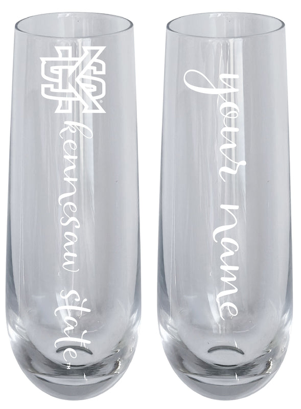 Kennesaw State University Customizable 10 oz Engraved Champagne Flute – Officially Licensed Product