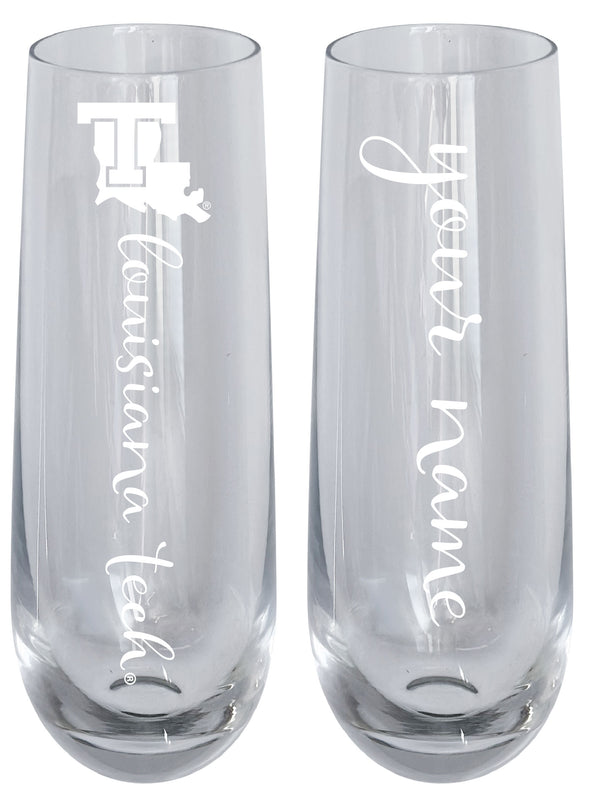 Louisiana Tech Bulldogs Customizable 10 oz Engraved Champagne Flute – Officially Licensed Product