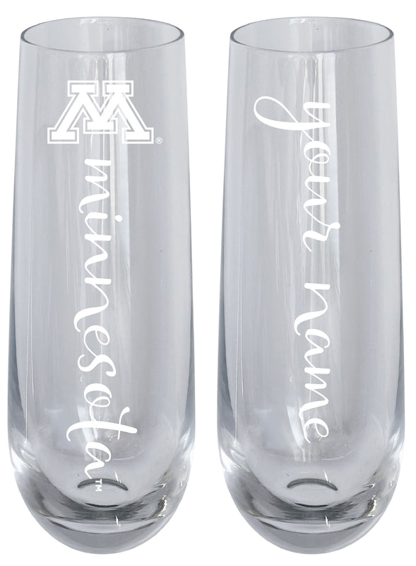 Minnesota Gophers Customizable 10 oz Engraved Champagne Flute – Officially Licensed Product