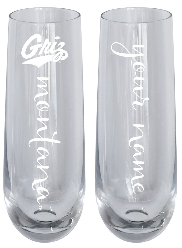 Montana University Customizable 10 oz Engraved Champagne Flute – Officially Licensed Product