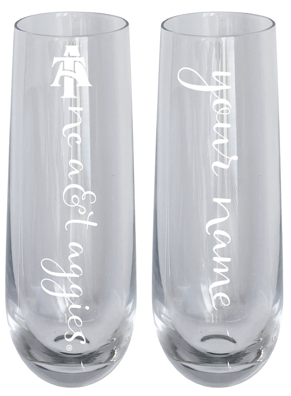 North Carolina A&T State Aggies Customizable 10 oz Engraved Champagne Flute – Officially Licensed Product