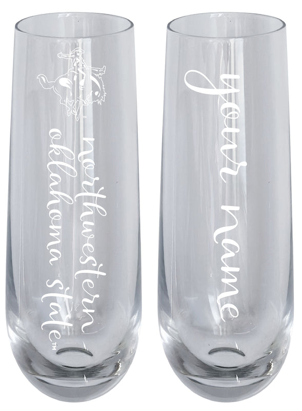 Northwestern Oklahoma State University Customizable 10 oz Engraved Champagne Flute – Officially Licensed Product