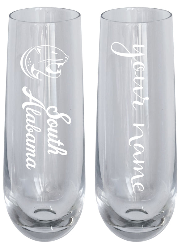 University of South Alabama Customizable 10 oz Engraved Champagne Flute – Officially Licensed Product