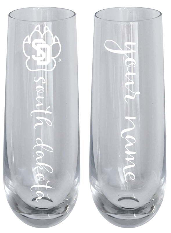 South Dakota Coyotes Customizable 10 oz Engraved Champagne Flute – Officially Licensed Product
