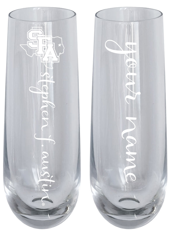 Stephen F. Austin State University Customizable 10 oz Engraved Champagne Flute – Officially Licensed Product