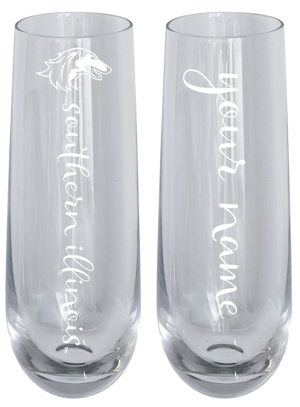 Southern Illinois Salukis Customizable 10 oz Engraved Champagne Flute – Officially Licensed Product