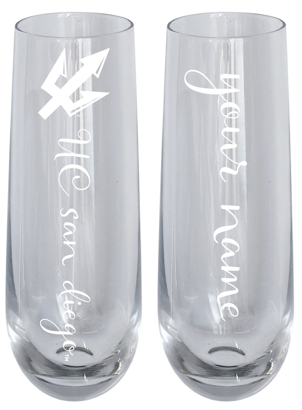 UC San Diego Customizable 10 oz Engraved Champagne Flute – Officially Licensed Product