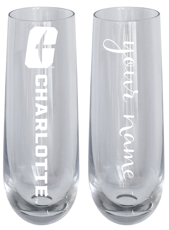 North Carolina Charlotte Forty-Niners Customizable 10 oz Engraved Champagne Flute – Officially Licensed Product
