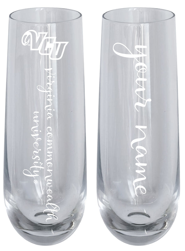 Virginia Commonwealth Customizable 10 oz Engraved Champagne Flute – Officially Licensed Product