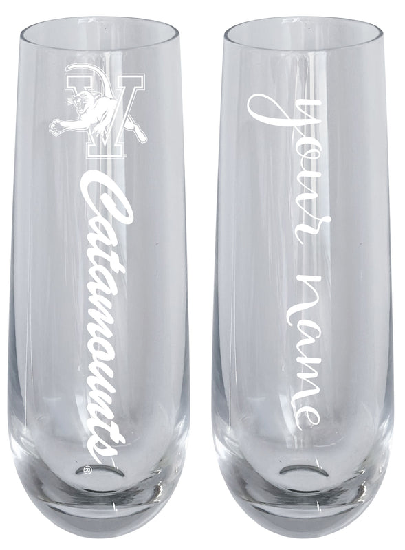 Vermont Catamounts Customizable 10 oz Engraved Champagne Flute – Officially Licensed Product