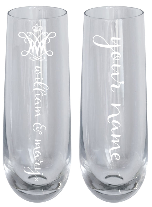 William and Mary Customizable 10 oz Engraved Champagne Flute – Officially Licensed Product