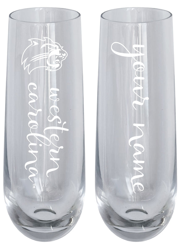 Western Carolina University Customizable 10 oz Engraved Champagne Flute – Officially Licensed Product