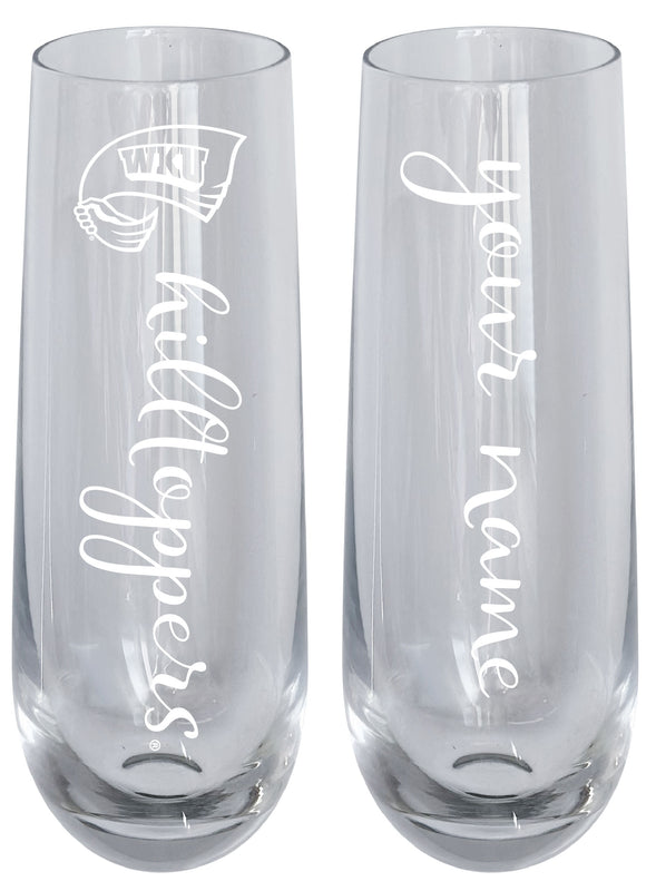 Western Kentucky Hilltoppers Customizable 10 oz Engraved Champagne Flute – Officially Licensed Product