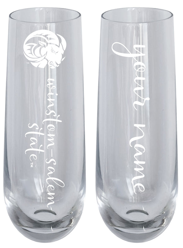 Winston-Salem State Customizable 10 oz Engraved Champagne Flute – Officially Licensed Product