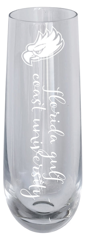 Florida Gulf Coast Eagles 10oz Engraved Champagne Flute Officially Licensed Collegiate Product 4-Pack