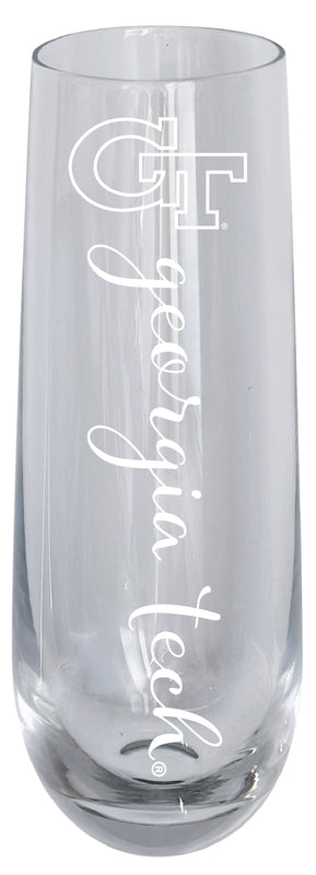 Georgia Tech Yellow Jackets 10oz Engraved Champagne Flute Officially Licensed Collegiate Product Single