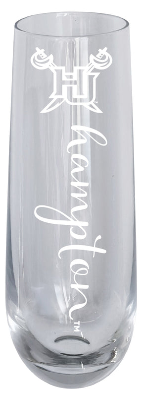 Hampton University 10oz Engraved Champagne Flute Officially Licensed Collegiate Product 2-Pack