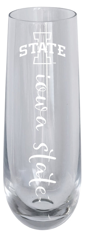 Iowa State Cyclones 10oz Engraved Champagne Flute Officially Licensed Collegiate Product 2-Pack