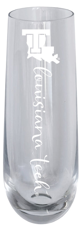 Louisiana Tech Bulldogs 10oz Engraved Champagne Flute Officially Licensed Collegiate Product Single