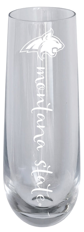 Montana State Bobcats 10oz Engraved Champagne Flute Officially Licensed Collegiate Product 2-Pack