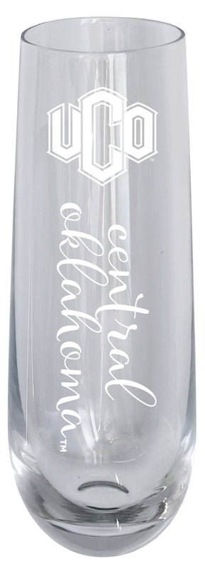University of Central Oklahoma Bronchos 10oz Engraved Champagne Flute Officially Licensed Collegiate Product 4-Pack