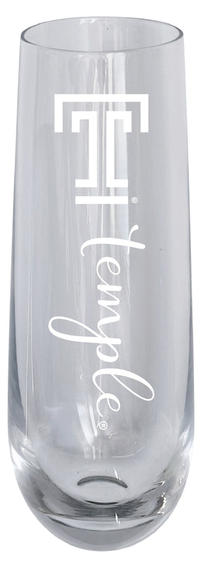Temple University 10oz Engraved Champagne Flute Officially Licensed Collegiate Product Single