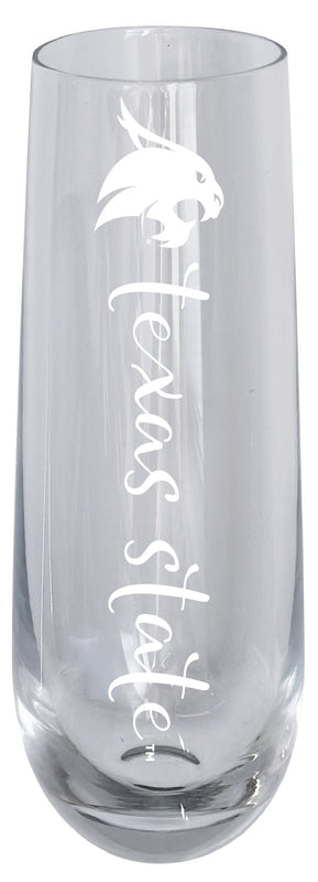 Texas State Bobcats 10oz Engraved Champagne Flute Officially Licensed Collegiate Product 2-Pack