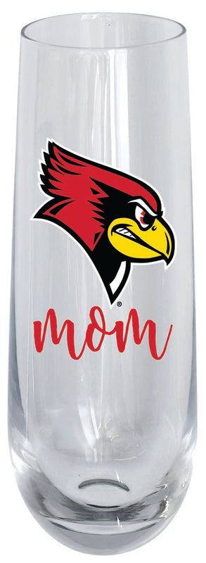 Illinois State Redbirds 10oz Stemless Flute Mom Design Officially Licensed 2-Pack